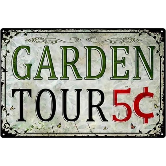 Garden Sign Outdoor Welcome Sign Garden Tin Signs Funny Vintage Metal Tin Signs - Picture 1 of 7